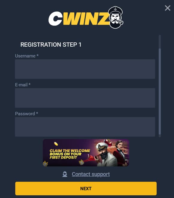 Registration Step 1