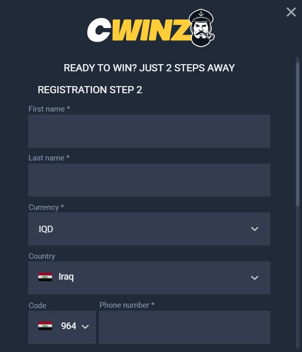 Registration Step 2